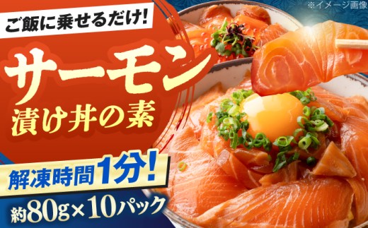 高知の海鮮丼の素「サーモンの漬け」約80g×10パック/サーモン 漬け丼 海鮮 刺身 高知 【興洋フリーズ株式会社】 [ATBX088]