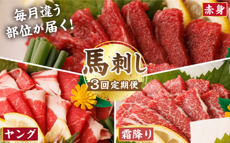 【3回定期便】毎月違う部位が届く！【馬刺しの郷 民守】 霜降り 赤身 熊本 [ZBL018]