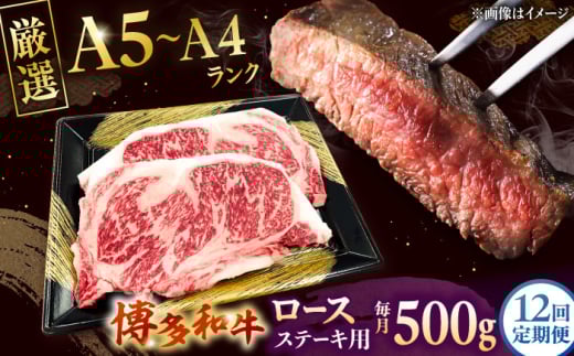 【全12回定期便】【数量限定 博多和牛】ロースステーキ用 計500g 2枚入 ▼ 牛肉 博多 和牛 極上 バーベキュー ブランド 国産 高級 高評価 特別 上質 桂川町/株式会社チクゼンヤ[ADBZ052]