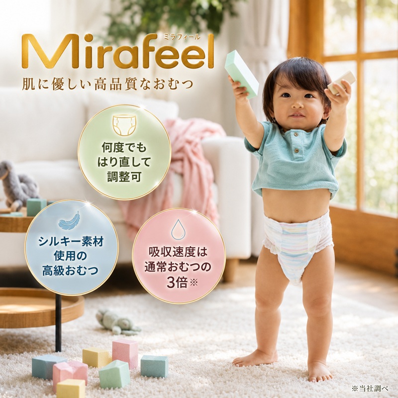 おむつ ミラフィール Sサイズ 4～8kg 48枚 3パック (144枚) パンツタイプ 乳幼児用 おむつ オムツ パンツ 雑貨 ベビーグッズ ベビー用品 赤ちゃんグッズ 赤ちゃん用品 日用品 消耗品