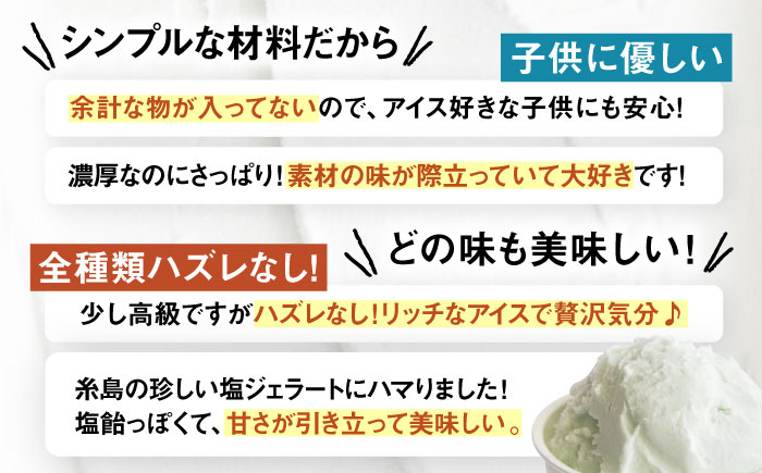 【全12回定期便】糸島で行列のできる アイスクリーム屋 ジェラート ボトル 2個 セット： 当店NO.1,2の ピスタチオ , 塩 糸島市 / LoiterMarket ロイターマーケット [AGD0