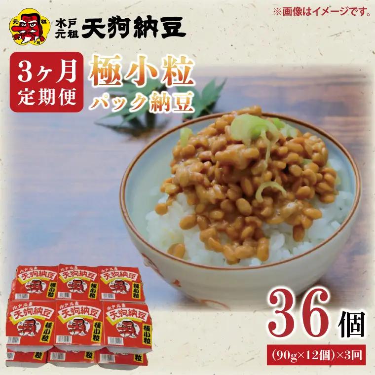 【3ヶ月定期便】【天狗納豆】極小粒パック納豆90g　12個入 ×3回（DQ-9）