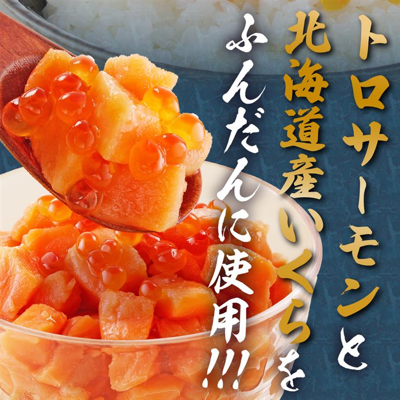 北海道産いくら醤油漬け（鮭卵）とトロサーモンの絶品！親子丼セット600ｇ（200ｇ×３個）