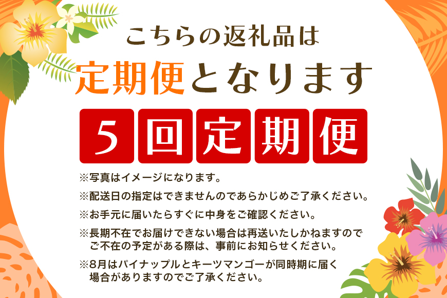 【定期便全5回】沖縄フルーツ定期便 5回 パッションフルーツ 沖縄産パイナップル マンゴー キーツマンゴー 沖縄バナナ