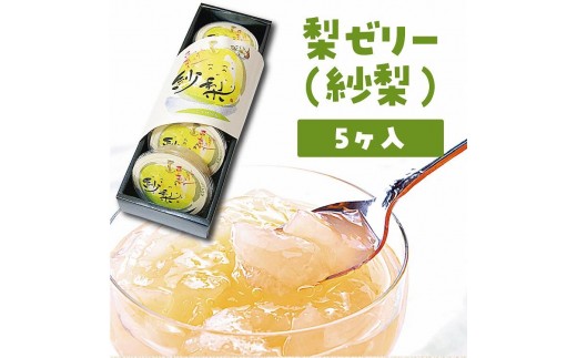 梨ゼリー 5個 紗梨（しゃり）【ゼリー スイーツ デザート フルーツ 果物 くだもの 人気 おすすめ 鳥取県 琴浦町 送料無料】