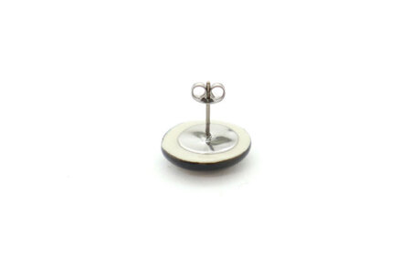 【美濃焼】 黄緑むら タイル ピアス 直径15mm 瑞浪市 / TILEmade タイル アクセサリー ハンドメイド [AZCD029]