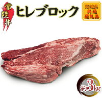 【ふるさと納税】【茨城県共通返礼品】茨城県産【常陸牛】ヒレブロック3kg【配送不可：離島】