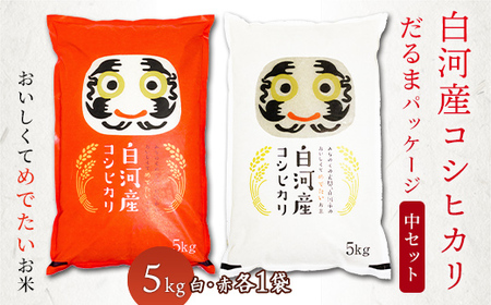 白河産コシヒカリだるまパッケージ 中セット 米 お米 コメ ごはん ご飯 食品 F25R-009
