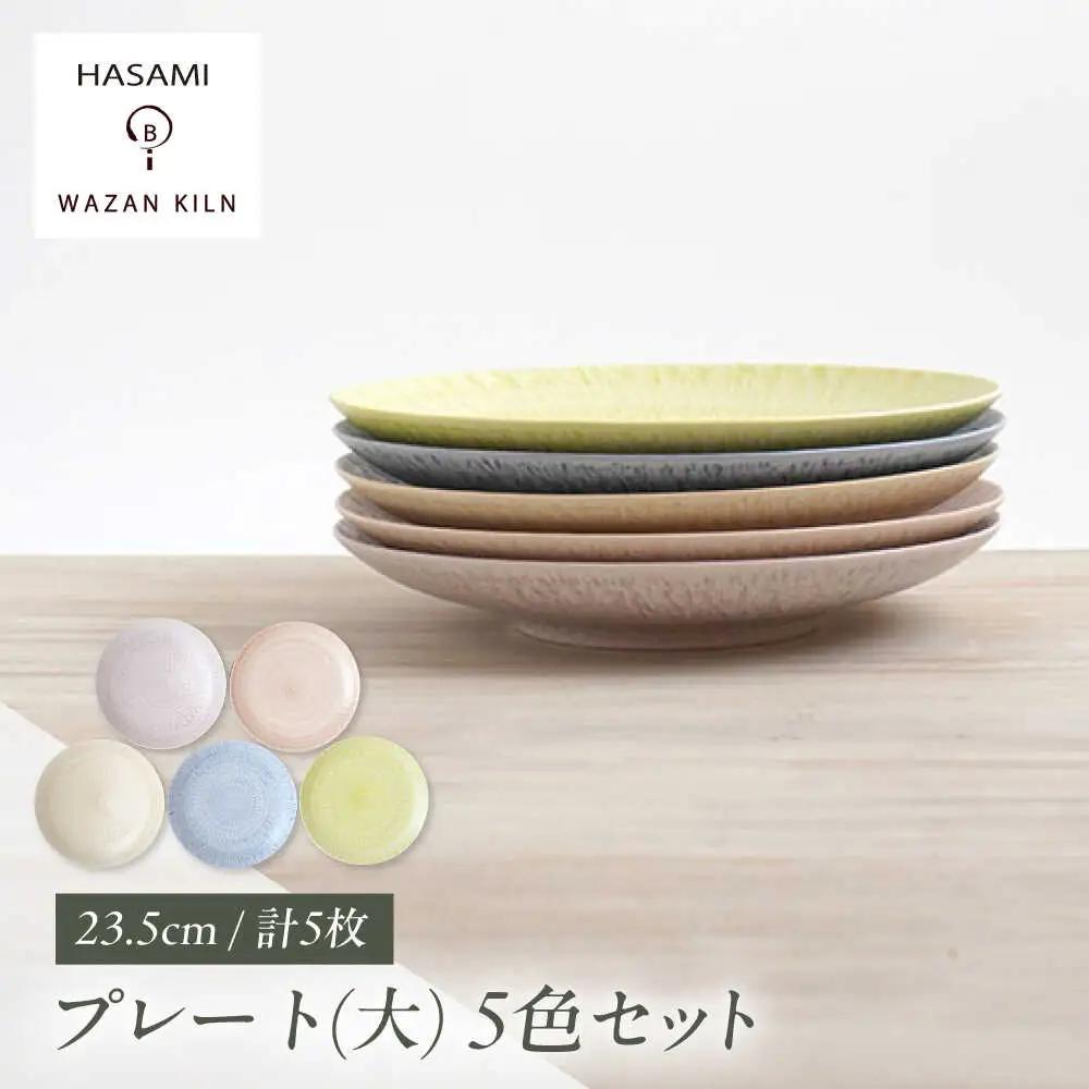 【波佐見焼】大皿 sazanami 23.5cmプレート 5色 セット【和山】[WB181]