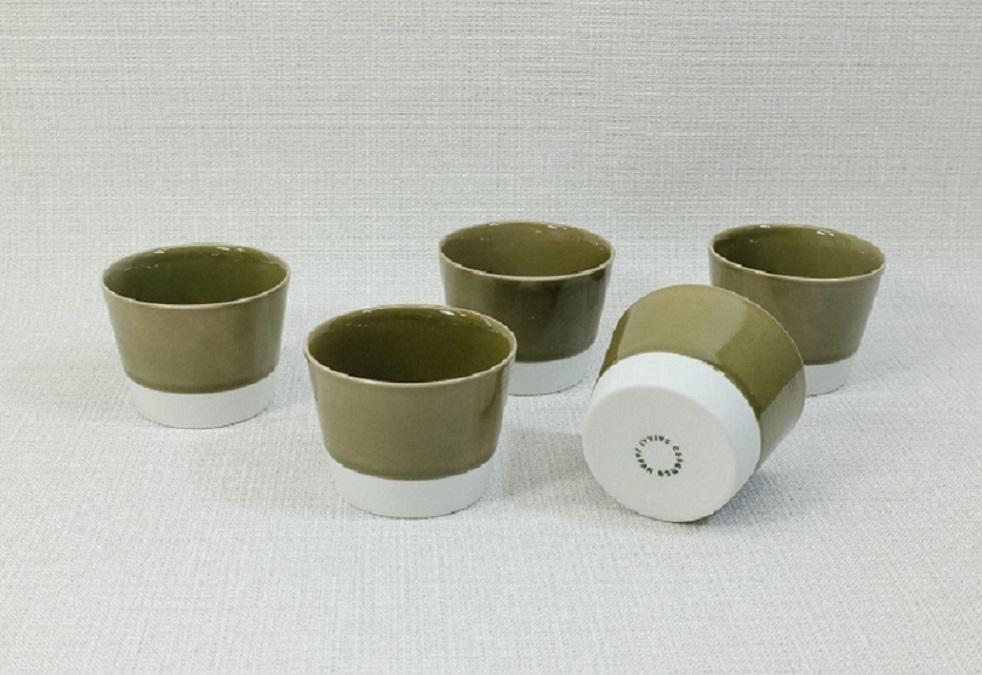 【AB547】【波佐見焼】esカップ 織部釉S5個組 【西海陶器】5 45369