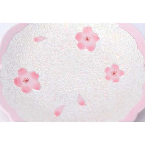 有田焼 田清窯 薄ピンク釉虹彩桜雪輪皿 5枚セット 食器 器 うつわ 取り皿 ピンク 華やか 丸兄商社 A80-37_イメージ5