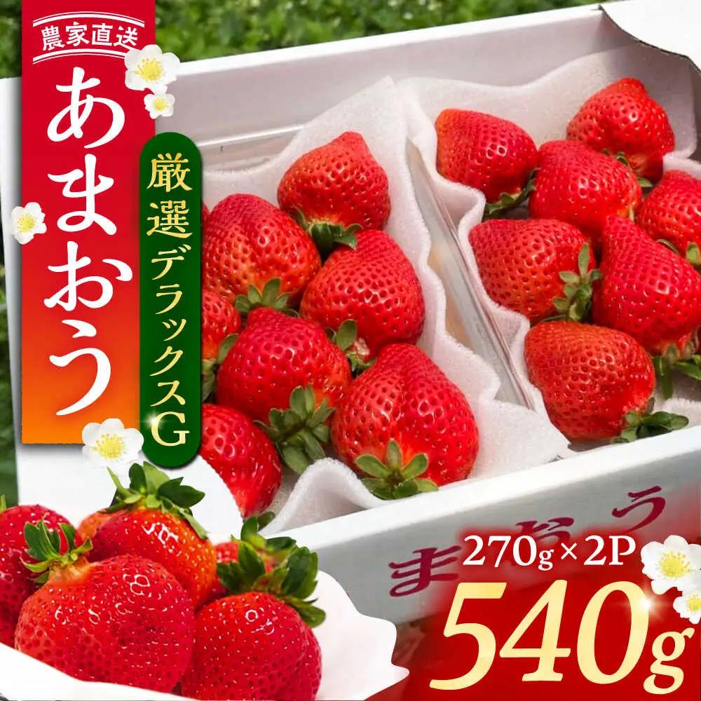 【先行予約】【2月-4月発送】農家直送 あまおう 厳選デラックスG 270g以上×2P 土耕栽培 VAB015 果物 あまおう