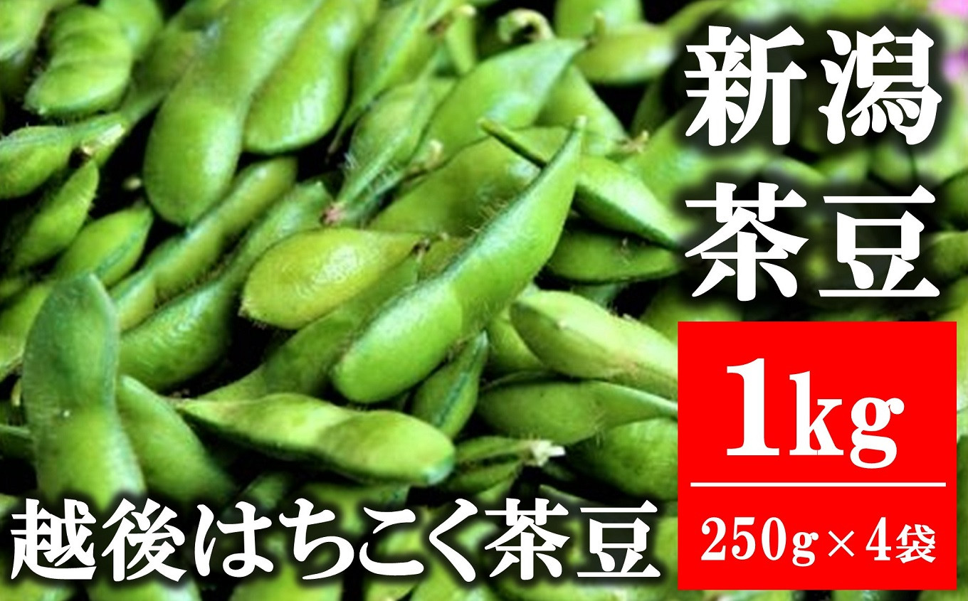
            【先行予約・7月中旬～発送】大粒・風味豊かな枝豆！柏崎の早生茶豆「越後はちこく茶豆」 1kg（250g×4袋）【期間・数量限定】[ZA025]
          