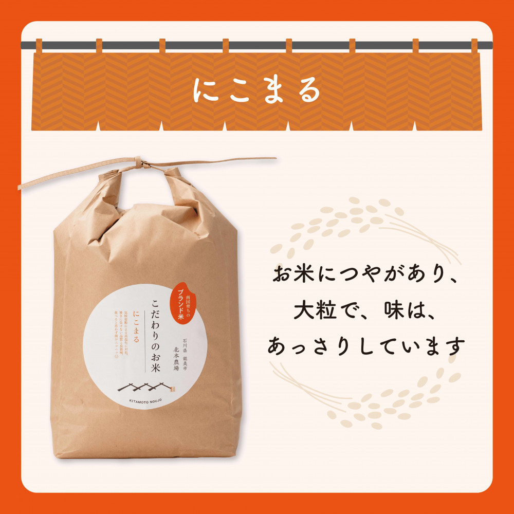 北本農場のお米 令和8年産 石川県 にこまる米 白米5kg