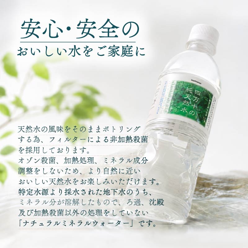 天然水 500ml × 48本 24本×2箱 ミネラルウォーター 天然水 ペットボトル 水 500ml 四万十川 1年保存 水 軟水 セット 四万十 長期保存水 備蓄水 備蓄用 防災 非常災害備蓄用 