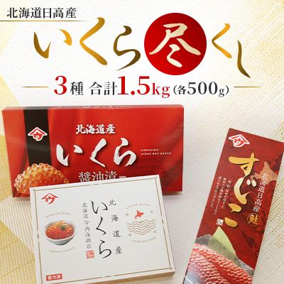 ふるさと納税 様似町 北海道日高産 いくら尽くし(合計1.5kg)