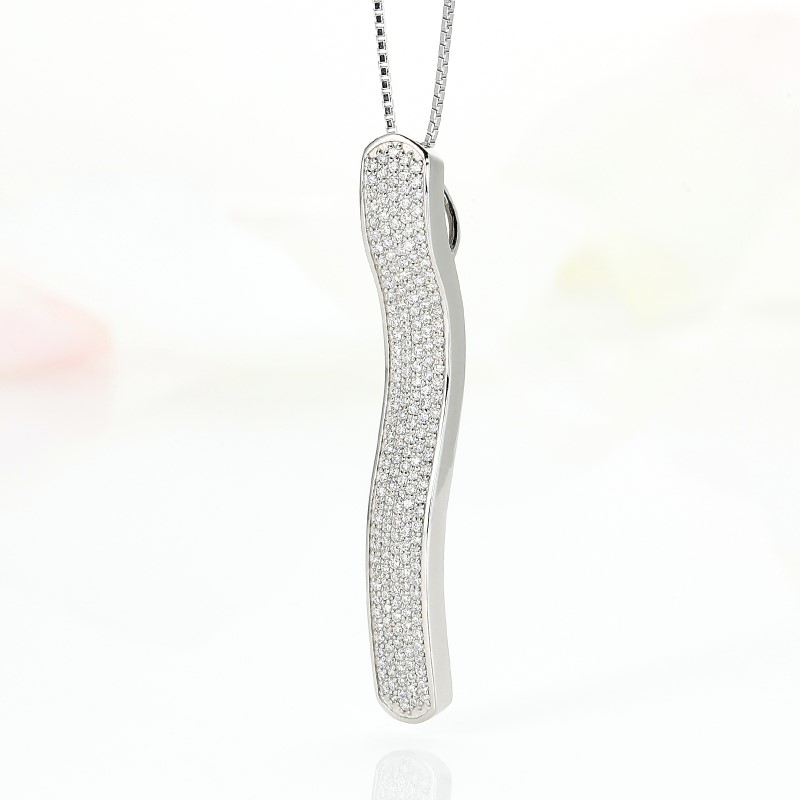 Deliciae パヴェ ペンダントネックレス エレガントウェーブ（波） 天然ダイヤモンド【0.52ct】 PT950kf　カード鑑別書付　KFPN24-1