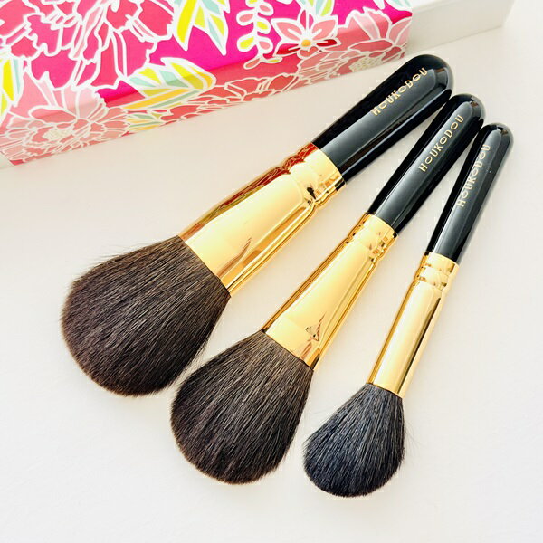 【ふるさと納税】熊野化粧筆 宙プレミアム3本セット 熊野筆ほうこどう【メイクブラシ 化粧筆 ファンデーションブラシ チークブラシ 熊野筆 伝統工芸 職人技 高級筆 セット ケース ギフト 贈り物】