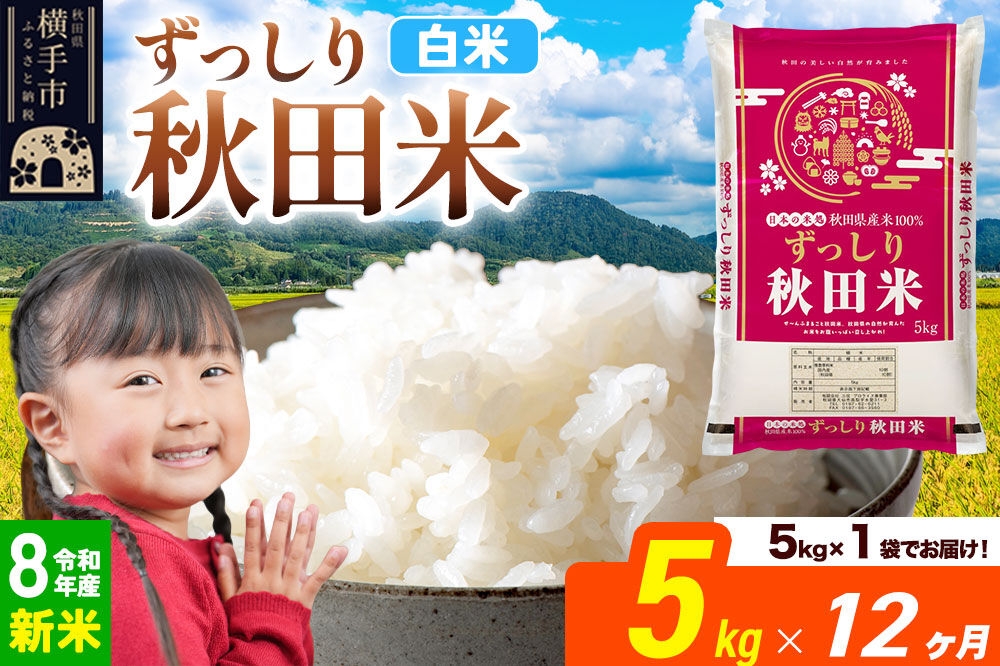 
                  《令和8年産 新米受付》《定期便12ヶ月》秋田県 横手市産 ブレンド米【白米】5kg（5kg×1袋） [米 お米 こめ 白米 精米 ブレンド米 小分け ご飯 ごはん 秋田県産 横手市]
                