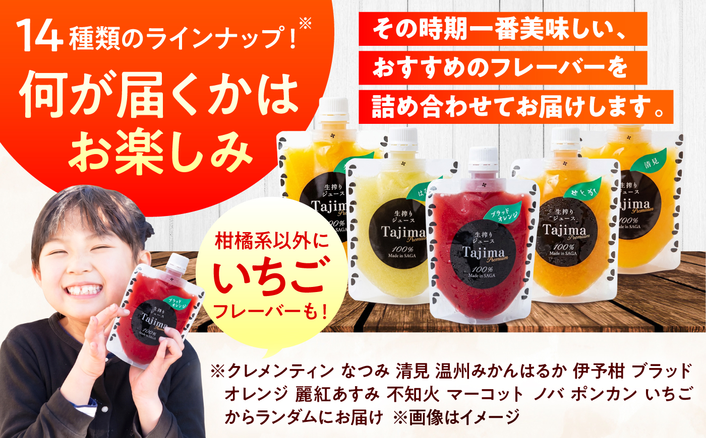冷凍ジュース10種飲み比べ / みかん 柑橘 いちご 苺 ジュース 果汁100% / 佐賀県 / 合同会社田島柑橘園＆加工所 [41ATAD001]