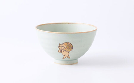 肥前吉田焼 どろぼう猫お茶碗4色セット NAZ316 