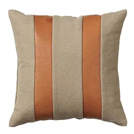 Combination Cushion Stripe ベージュ×キャメル【SWOF】_雑貨・日用品  家具・インテリア _【1426399】