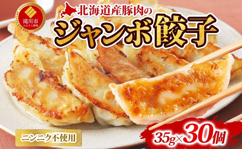 【 ふるさと納税 】楽楽食品 北海道産豚肉のジャンボ餃子 35g×30個 餃子 中華 中華料理 焼き餃子 水餃子 揚げ餃子 餃子鍋 活用 アレンジ おかず 焼くだけ簡単 簡単調理 フライパン調理 北海道産 国産豚 豚肉 豚餃子 お取り寄せグルメ ご当地 送料無料 北海道 滝川市