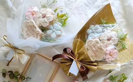 大切な人への贈り物に！花束風アイシングクッキー F6U-335