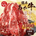 【ふるさと納税】【定期便6回】熊本あか牛 切り落とし 計6Kg (500g×2)×6回 牛肉 肉 熊本 熊本県産 あか牛 赤牛 切り落とし 切落し 焼肉 牛丼 多彩な料理に 国産 九州産 送料無料 041-0138