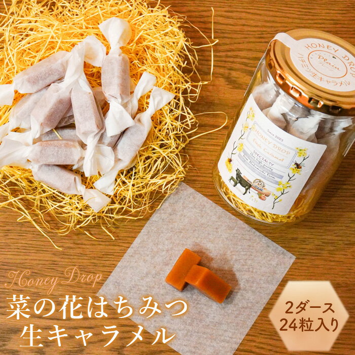 【ふるさと納税】【HONEY DROP】菜の花はちみつ生キャラメル2ダース（24粒入り） 生キャラメル キャラメル 菜の花はちみつ はちみつ ハチミツ 蜂蜜 はちみつ生キャラメル お菓子 洋菓子 冷蔵 ふるさと納税 北海道 恵庭市 恵庭【75000102】