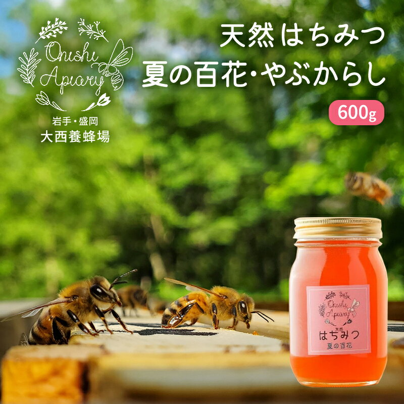 【ふるさと納税】盛岡市 大西養蜂場 無添加・非加熱 はちみつ《夏の百花（やぶからし）》600g 貴重 採蜜 無加工 ミツバチ マスカットさわやか ビタミン ミネラル 栄養素