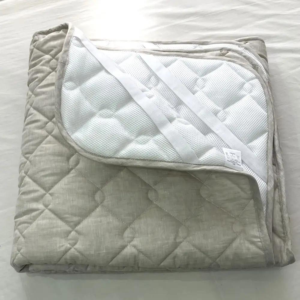 【訳あり 数量限定】フレンチリネン 敷パッド 1枚 【シングル】 100×205cm ベージュ SH-3712PS