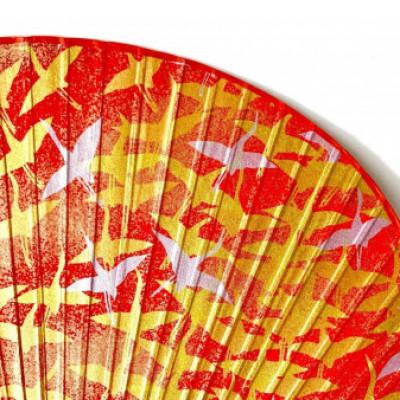 ふるさと納税 館山市 日本三大うちわ「房州うちわ」大型2本組セット　友禅千代紙　鶴柄 |  | 01