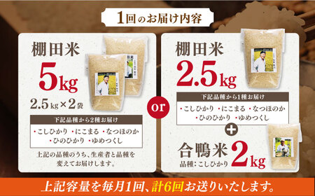 【全3回定期便】【着日指定 可能】【違いを楽しむ】こだわりの米食べ比べセット 約5kg（2.5kg×2種） 平戸市 / ひらど新鮮市場[KAB240]