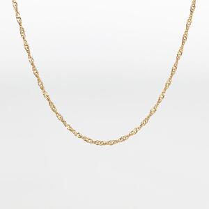 【K10イエローゴールド チェーンネックレス】可憐なスクリューチェーン 胸元が上品に美しさ輝く 長さ40cm SN1010-K10 ネックレス