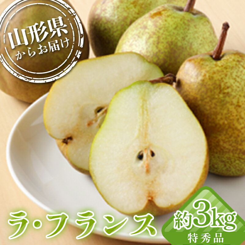 【ふるさと納税】 山形県産 厳選ラ・フランス 特秀品 3kg 化粧箱（8～10玉入り）《2025年11月発送開始》 なし ナシ 梨 デザート フルーツ 果物 くだもの 果実 食品 山形県 FSY-1356