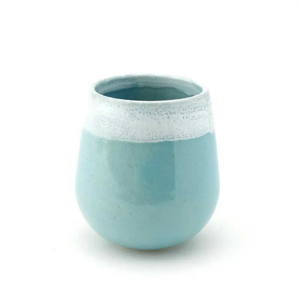 【波佐見焼】Folk Design 片口酒器・盃 青釉白唐津流し 2点セット【玉有】[IE59]