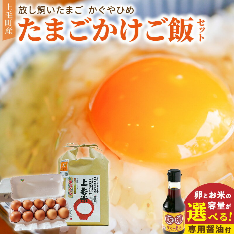 【ふるさと納税】たまごかけご飯 セット 選べる セット内容 かぐやひめ 米 専用醤油 国産 福岡上毛町産 鶏卵 放し飼いたまご 生卵 上毛米 お米 たまごかけご飯 コク 旨み 炊きたてご飯 卵黄 卵白 お取り寄せ グルメ 食品 食べ物 ご飯のお供 冷蔵 福岡県 上毛町 送料無料