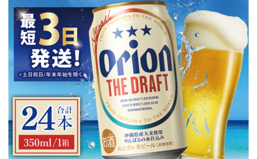 【期間限定】 ≪ オリオン ザ・ドラフト 350ml × 24本 ≫ 24缶 24本 生ビール 地ビール オリオンビール 沖縄 豊見城市 母の日 父の日 ギフト お歳暮 お中元 贈り物 プレゼント おすすめ お酒 宅飲み 送料無料(DQ001-H)