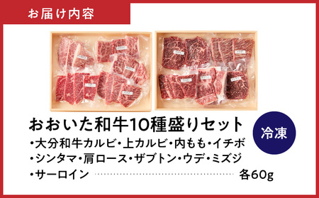 2503R_【希少部位含む！】おおいた和牛 10種盛りセット