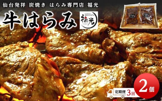 【3回定期便】仙台発祥炭焼きはらみ専門店　福光の牛はらみ190g×2個【お肉 牛肉 お肉 にく 食品 仙台 人気 おすすめ 送料無料 ギフト】