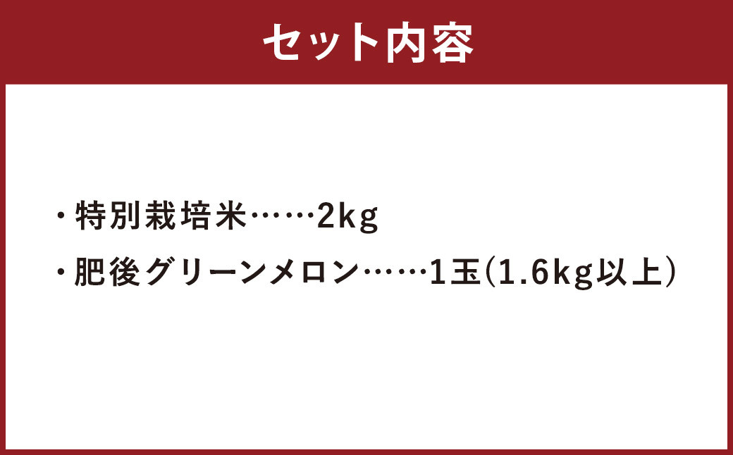 七城の恵みまるごと詰め合わせＢ(特別栽培米2kg・肥後グリーン1玉)【2024年5月上旬～5月下旬発送予定】