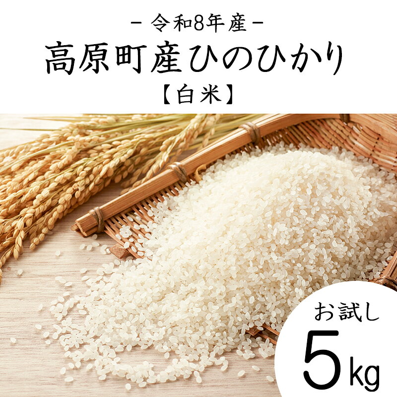 【ふるさと納税】ごはん ご飯 白米 国産 令和8年産 宮崎県高原町産ひのひかり 白米 5kg 霧島湧水 3年連続 特A地区 2026年産 送料無料 九州産 宮崎県産 高原町 産地直送 故郷納税 12000円 1.2万円