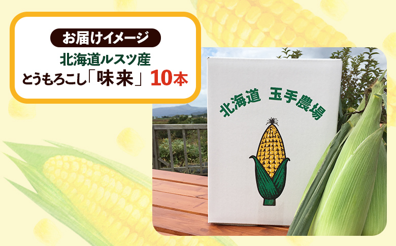 【先行予約】【数量限定】《生産者直送》北海道ルスツ産とうもろこし「味来」10本（玉手農場）（オンライン決済限定）【12005】