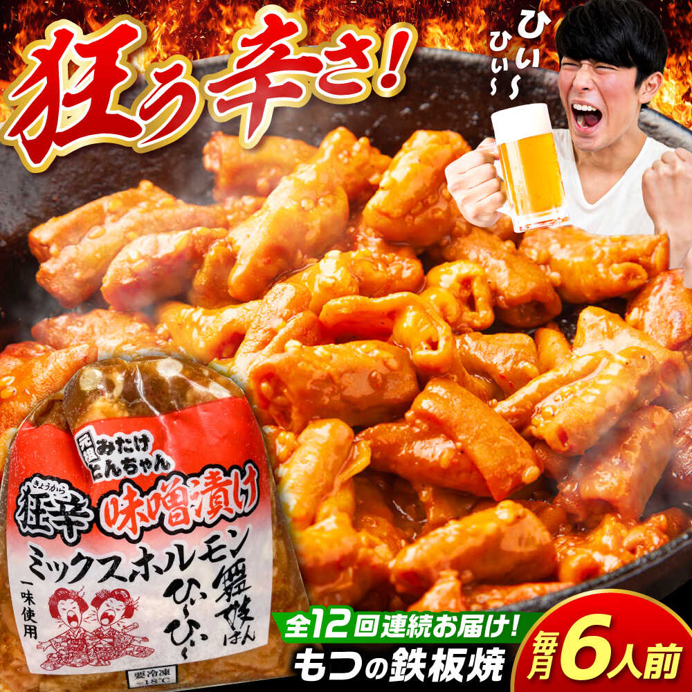 【ふるさと納税】【12回定期便】 「元祖みたけとんちゃん」 狂辛 味噌漬け ミックスホルモン 3袋 / モツ もつ 白もつ ホルモン 辛口 / 御嵩町 / 藤よし[AVAA069]