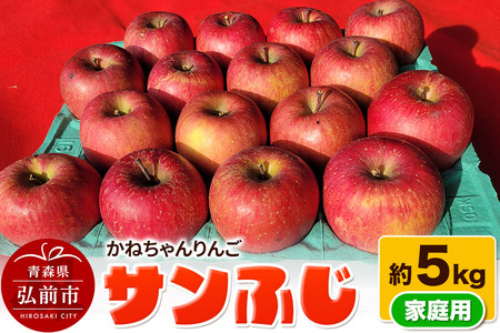 【りんご】かねちゃんりんご 家庭用 サンふじ 約5kg