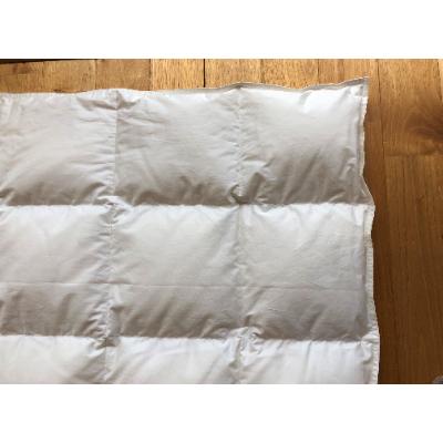ふるさと納税 柏原市 マス目の小さな夏用羽毛ふとん+和晒しガーゼで作ったカバー(アイボリー)のセット |  | 01