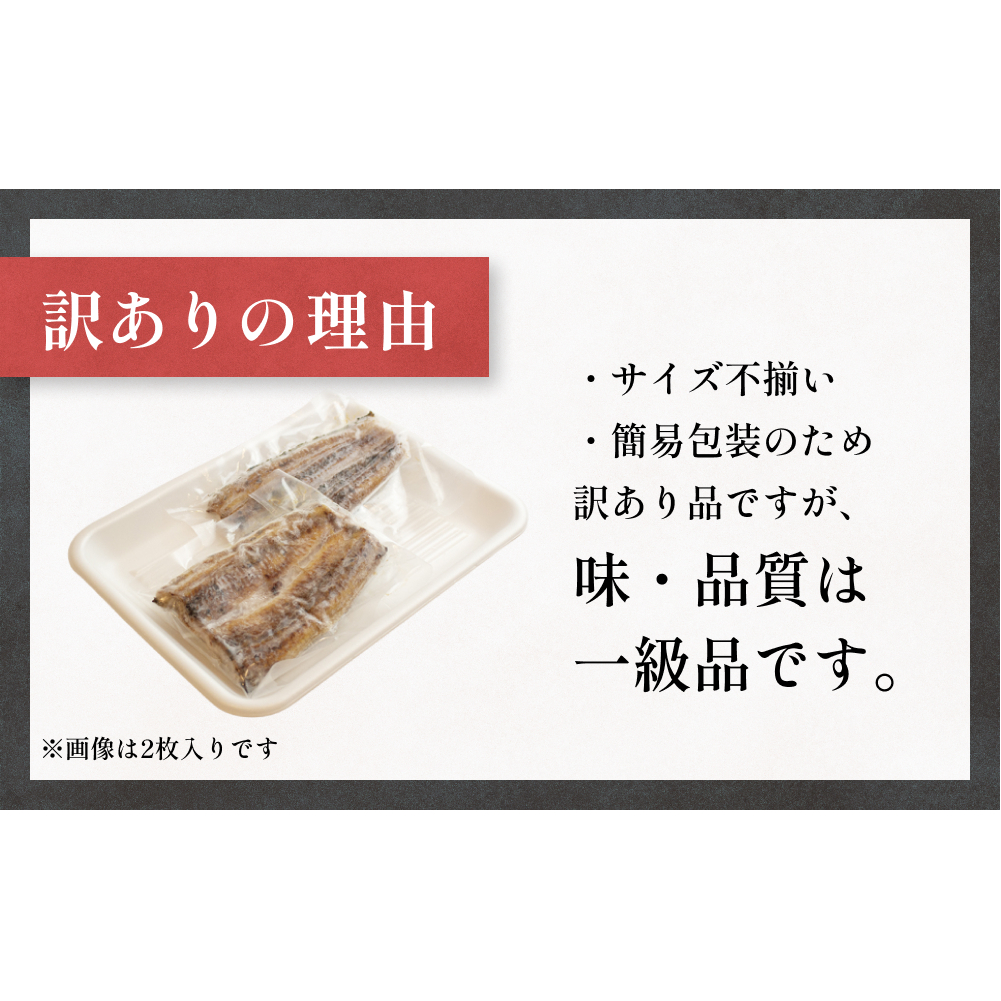 【訳あり】うなぎ蒲焼（ハーフカット・4枚入り） 富山県 氷見市 鰻 ウナギ カット_イメージ3