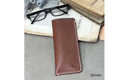 【メガネケース】glass case ブラウン メガネケース 革