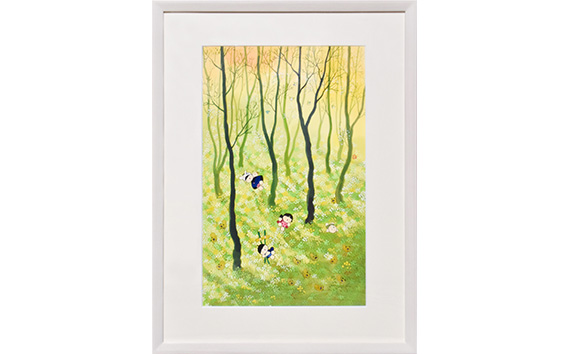 No.339 池原昭治 風景画(原画)大判<武蔵野の雑木林シリーズ> 春・夏・秋・冬